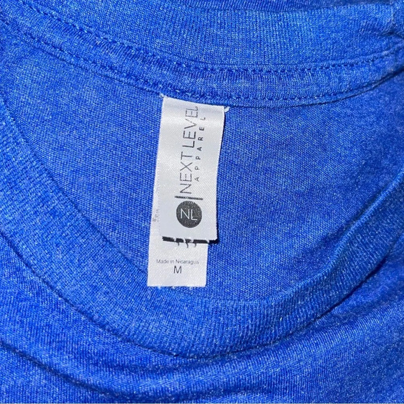 Next Level Black Excellence Blue Knit Shirt Sz M - Picture 5 of 5